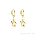 Minimalista 925 Prata Brinco Chunky 18k banhado a ouro